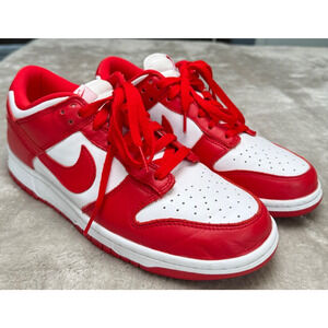 Nike Dunk Low SP St Johns Red White Sneakers Mens Size 8.5 Womens 10 CU1727-100